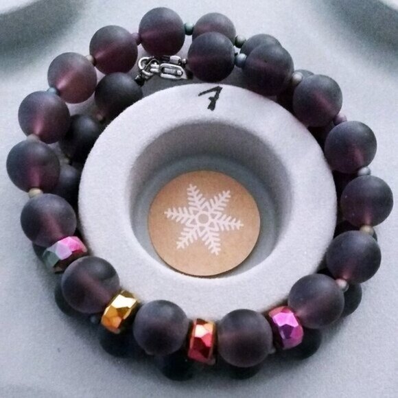 SET!!! Deepest Mauve & Sparkling Mango + Plum - Wrap Bracelet + Earring Set!!! - Picture 7 of 8